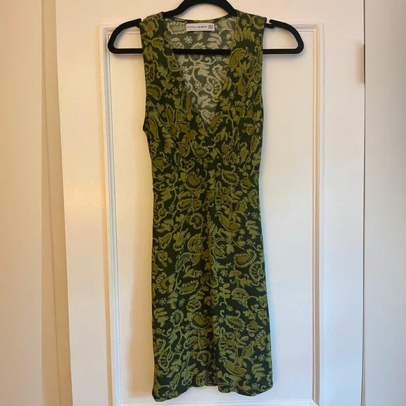 Faithfull the Brand Nadja Mini Dress in Rosella Floral Green Paisley — Small - Picture 3 of 6